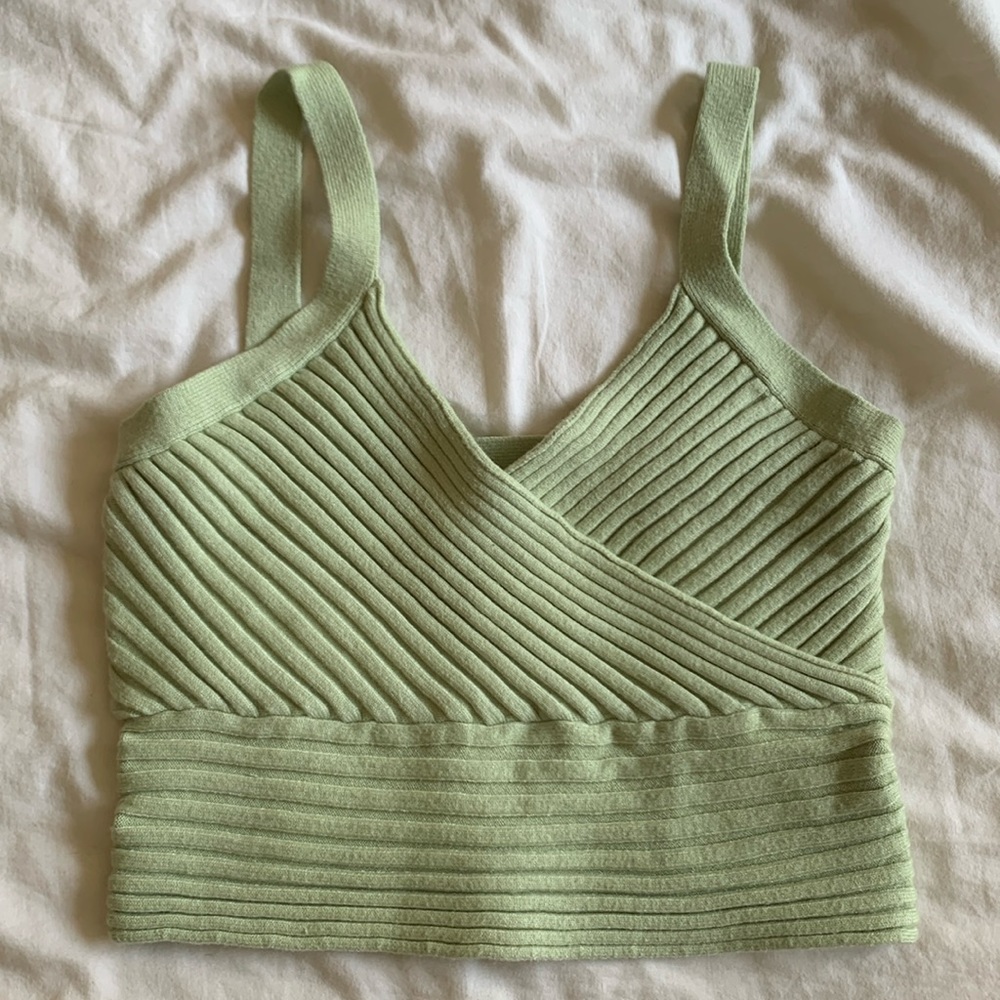 Princess Polly Green Arlene Knit Top Size S/M